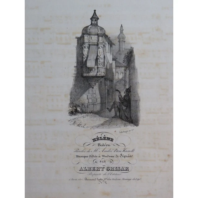 GRISAR Albert Hélène Chant Piano ca1835