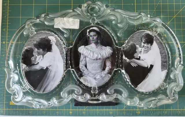 Mikasa Princess 13 1/4" Triple Oval Crystal Photo Frame Made In Germany
