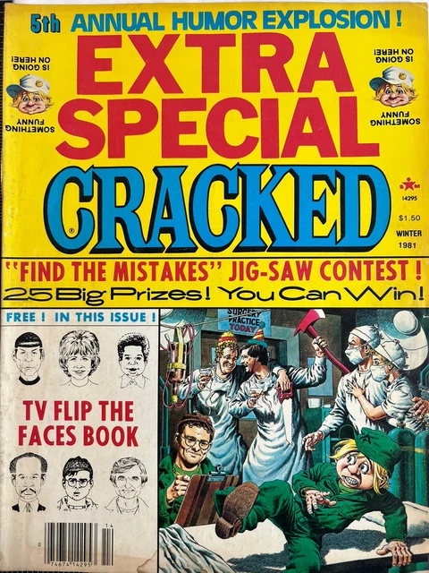 5TH ANNUAL EXTRA SPECIAL CRACKED MAGAZINE  w TV FLIP THE FACES BOOK -WINTER 1981