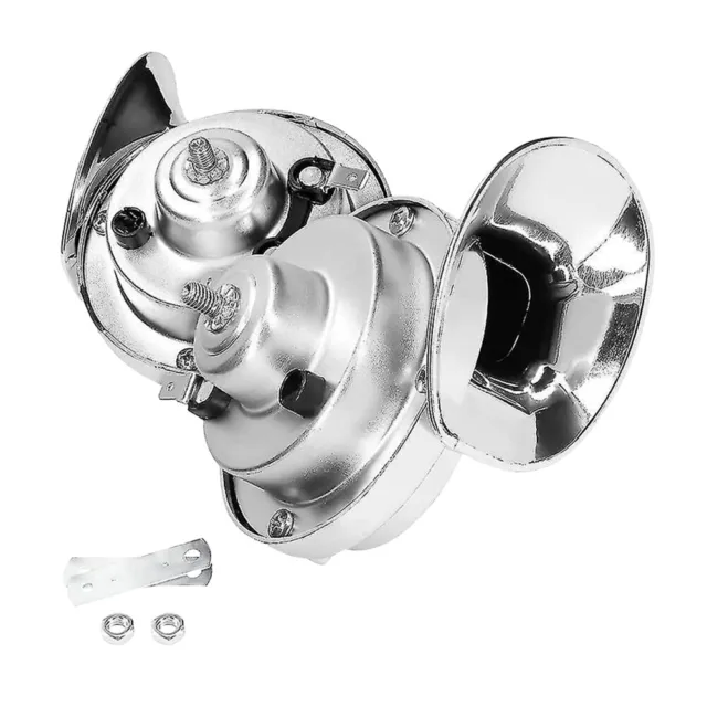 12V Car Horn 300DB Waterproof Snail Air Horn for Motorbike Auto Boat (Silver)