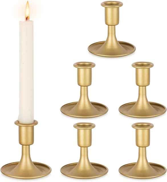 Set Di 2 Candelabri Antichi In Metallo Oro - 124cm, 5 Bracci, Centrotavola Per Matrimoni, Feste Ed Eventi Speciali - Foto 8