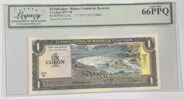 El Salvador Banco Central de Reserva 1 Colon 1977-78 Central America  66PPQ