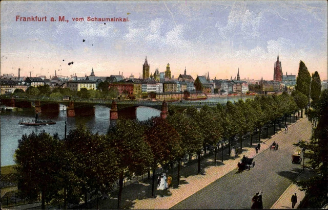 1. WK World War Feldpostkarte aus Frankfurt Main Schaumainkai 1916 nach Berlin