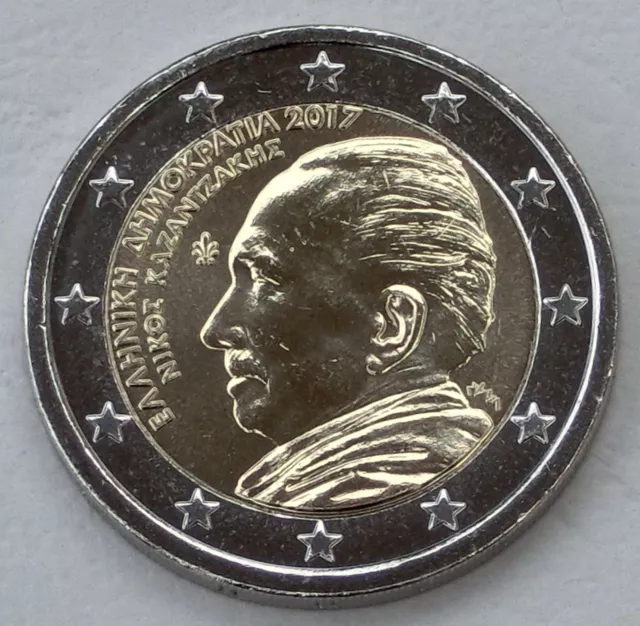 2 Euro Gedenkmünze Griechenland 2017 Nikos Kazantzakis unz.