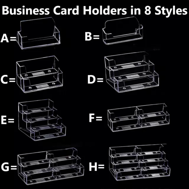 Business Card Holders Acrylic Display Stand Retail Counter & Desk Top Dispensers