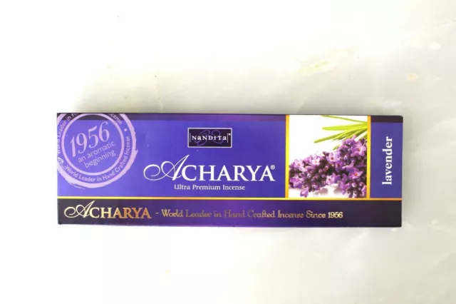 Nandita Fragrances, Acharya Lavender Ultra Premium Incense Sticks, 50g