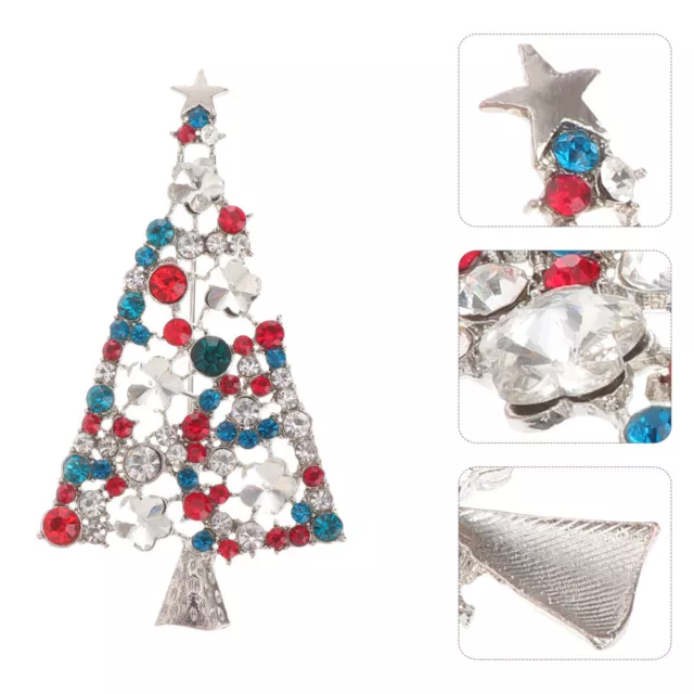 2x Weihnachtsbaum Brosche Kristall Strass Vintage Schmuck für Freunde & Familie