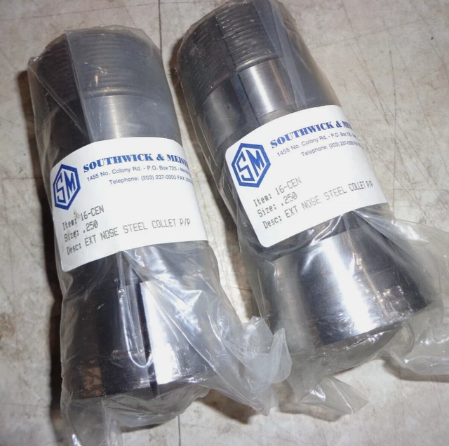 SOUTHWICK & MEISTER .250 EXT NOSE 16C ROUND COLLET w/ INTERNAL THREADS NEW