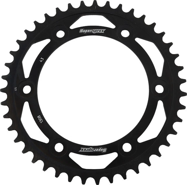 Supersprox Rear Steel Sprocket 43T Black RFE-1308-43-BLK