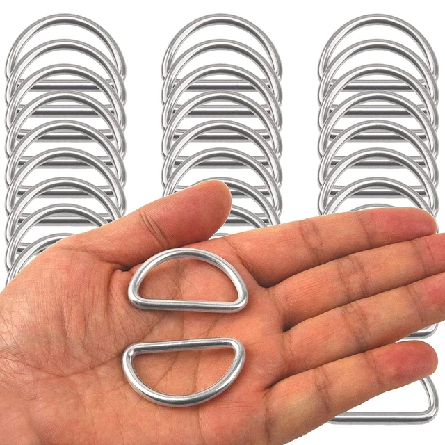 30Pcs 304 Stainless Steel Welded Heavy D-Rings For Hand Diy Accessories Hardwa