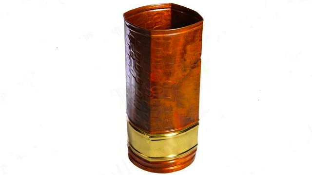 Porte parapluie en cuivre porcelaine laiton Marron Métal - Vendu