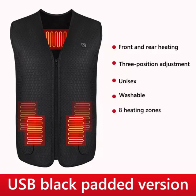 fr 8 Places Zones Heating Vest Women Men Fleece Heated Vest Coat for Camping Hik