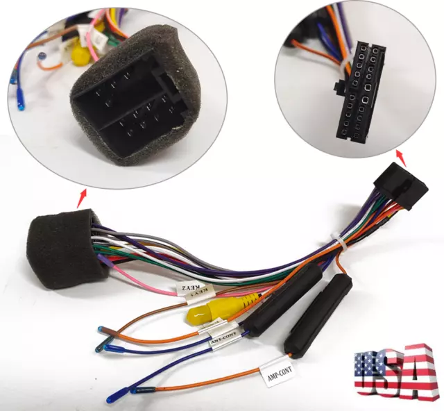 For Car Stereo Audio Power Cable Plug 20Pin ISO Wiring Harness Connector Adapter
