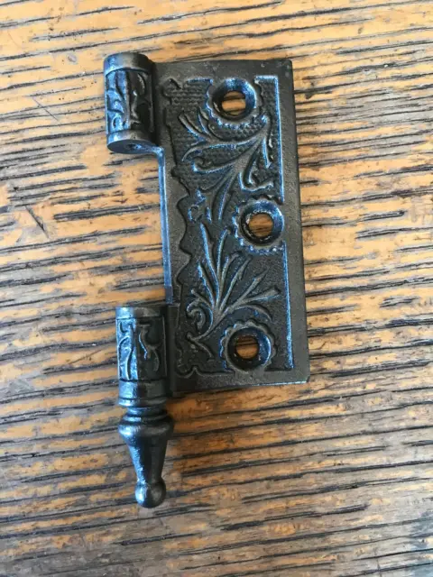 Antique Decorative Cast Iron Door Hinge - Right Half Only - 3" x 3"