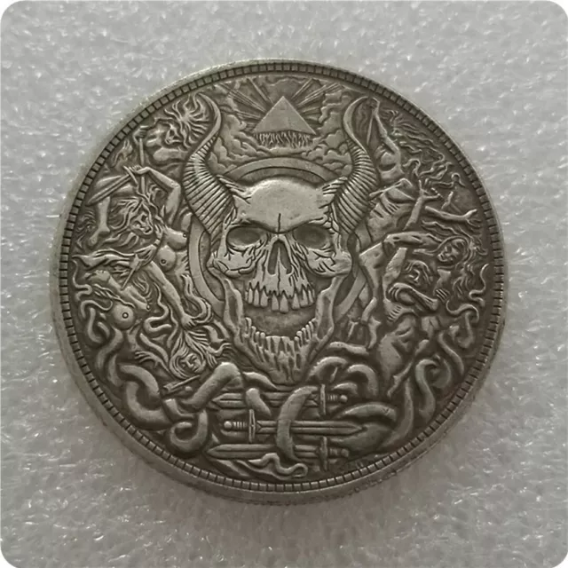 hobo nickel coin devil skull collection Coins Collectibles  ENGRAVING ART gift