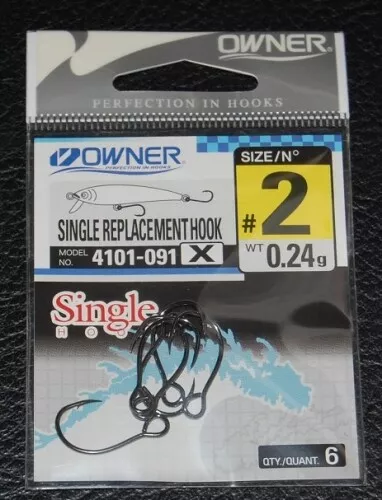 6 PACK OWNER Single Replacement Hooks X-Strong Size 2 4101-091 Black Chrome  $2.99 - PicClick