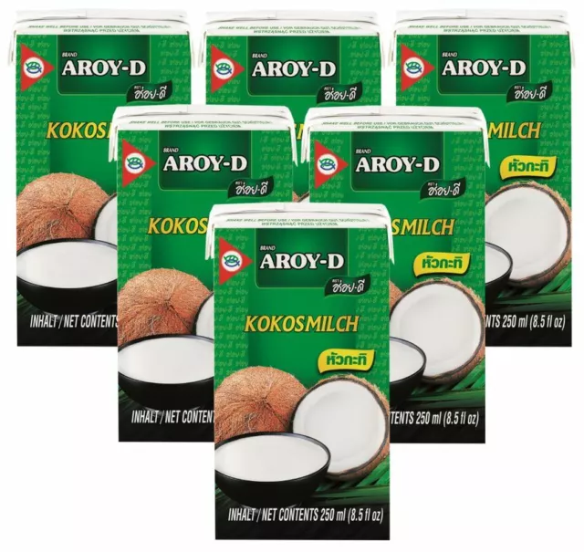 Confezione da 6 latte di cocco AROY-D (6x 250 ml) | latte di cocco | latte di cocco