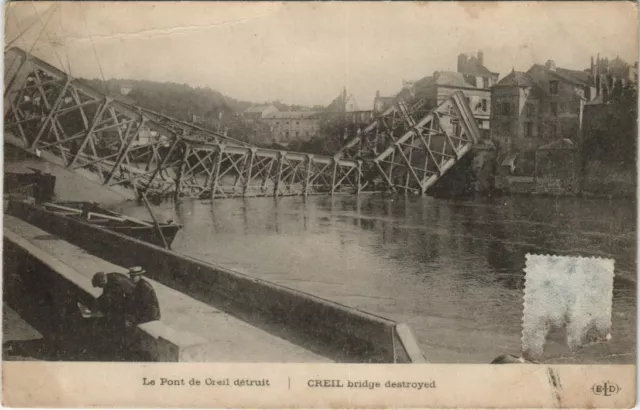 CPA CREIL Le Pont de Creil Detruit (1208093)