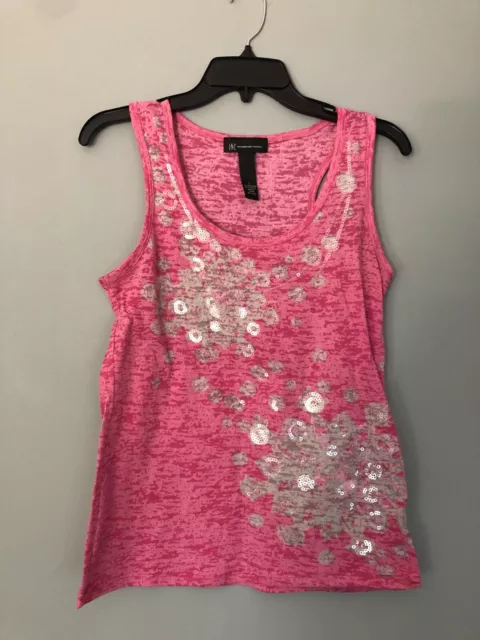 INC International Concepts Large Pink Sequin Tank Top !!