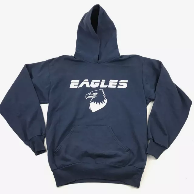 Eagles Maglione Felpa con Cappuccio Ragazzi Taglia XL Blu Bianco Manica Lunga