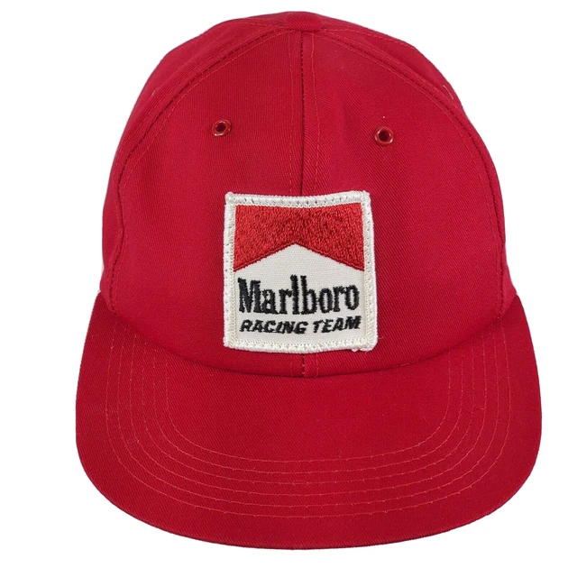 VINTAGE K PRODUCTS Hat Marlboro Racing Team Patch Snapback USA Made Red