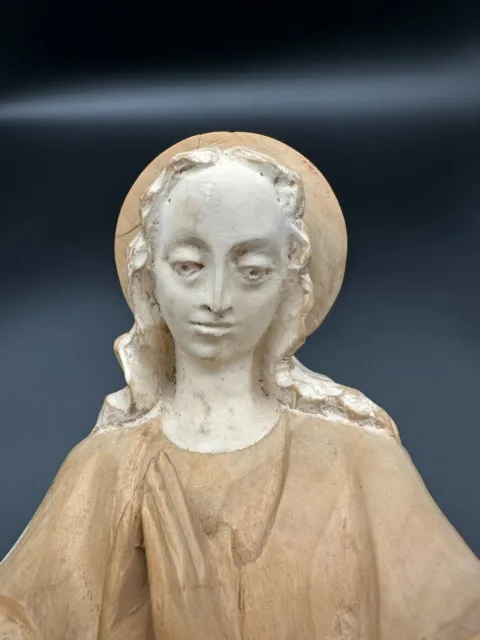 Schnitzerei Holz Figur - betende Madonna - Heiligenfigur - geschnitzt - 61 cm H 3