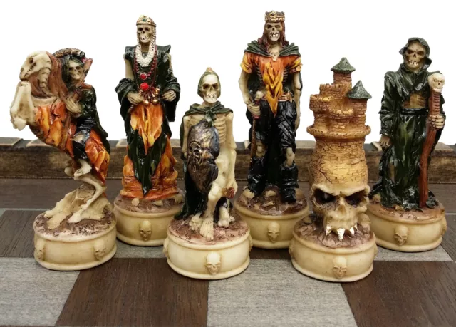 Skeleton Slayer Gothic Fantasy Skull Chess Set W/ Castle Board 3