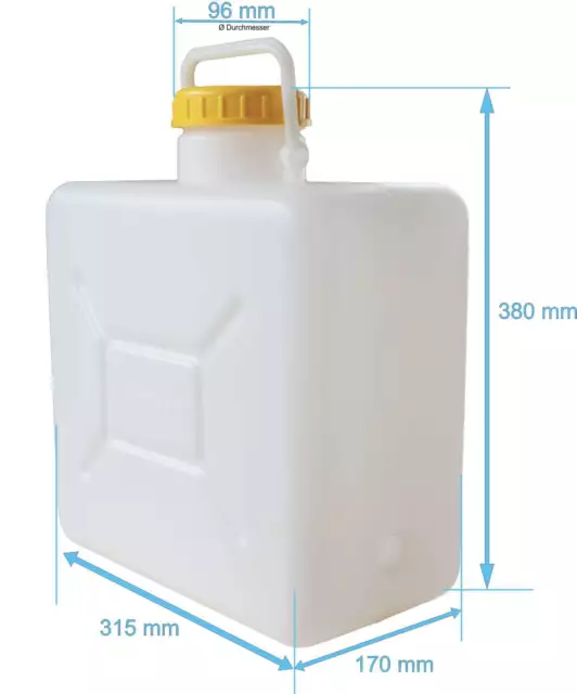 Wasser Kanister 16 Liter - Weithalskanister - Wasserkanister
