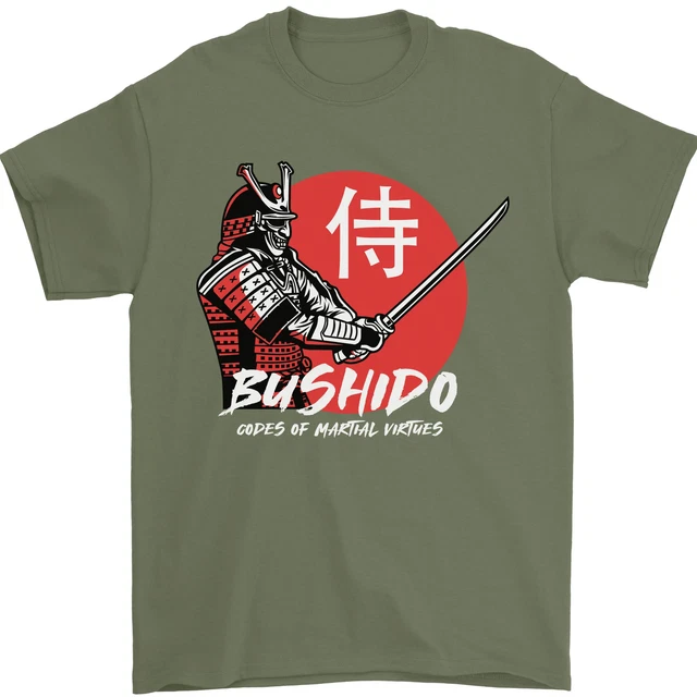 T-shirt da uomo Bushido Samurai Warrior Sword Ronin MMA cotone Gildan 11