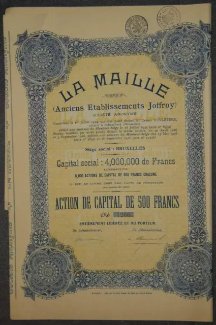 La Maille (Anciens Etablissements Joffroy) Societe Anonyme