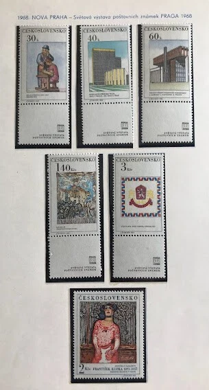 Tschechoslowakei 1968, Mi. Nr. 1792 Zf - 1795 Zf, 1796, 1797 Zf, postfrisch