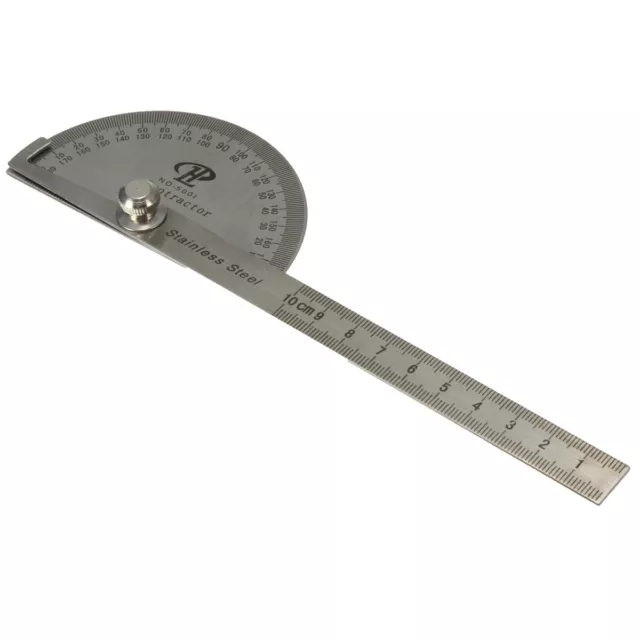 Stainless Steel Angle Ruler 180° 360° Protractor Round Finder Arm Measuring Tool 3