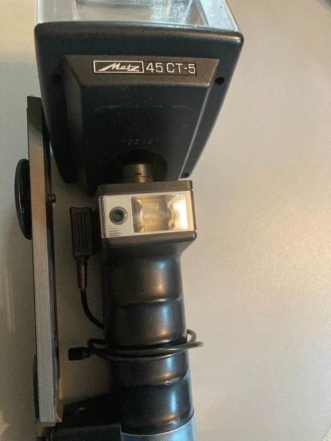 Metz Mecablitz 45 CT-5 Handle Mount Flash w/ 2- AA Battery Holders and Sync Cord 4