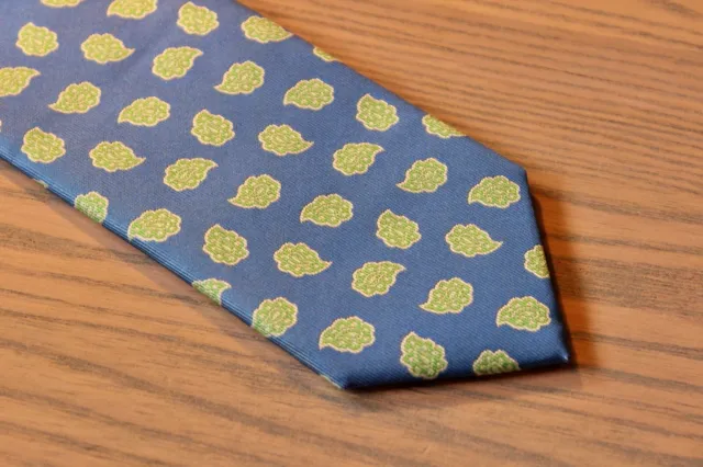 Eton Necktie 100% Silk Vintage Luxury Men's Blue Neck Tie - Made in England