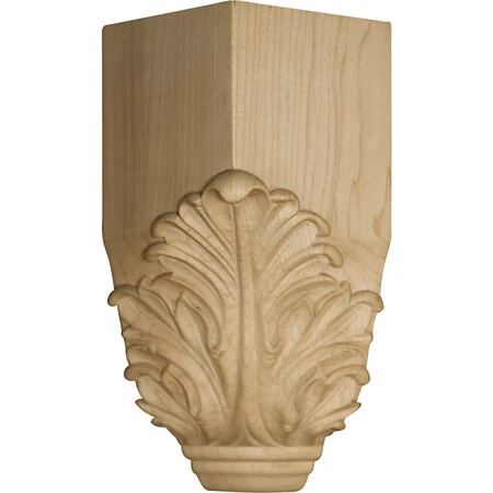 OSBORNE WOOD PRODUCTS 74755O 9 x 3 3/4 x 3 3/4 Acanthus Leaf Inside Corner