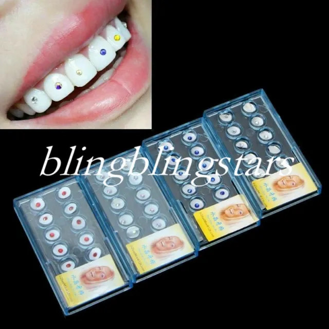 10 Pcs/Box Dental Oral Teeth Diamond Tooth Gems Crystal Ornaments 2.0mm 4 Colors