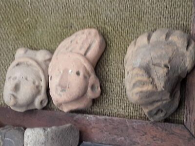 Mexican Pre Columbian Tlatilco Terracotta nice heads Group lot 3 2