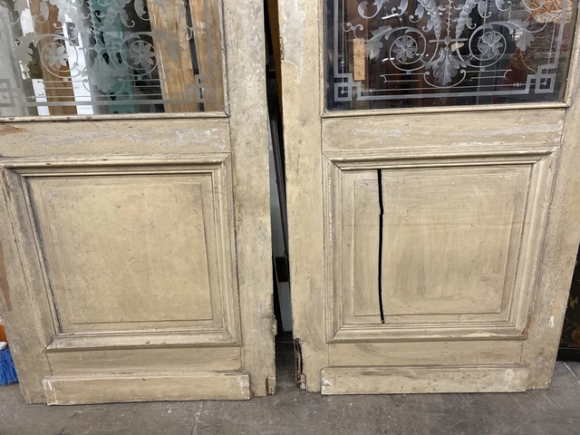 Etched Glass French Parlor Doors 97x63 Two Doors At 97x 31.5 Ea 11