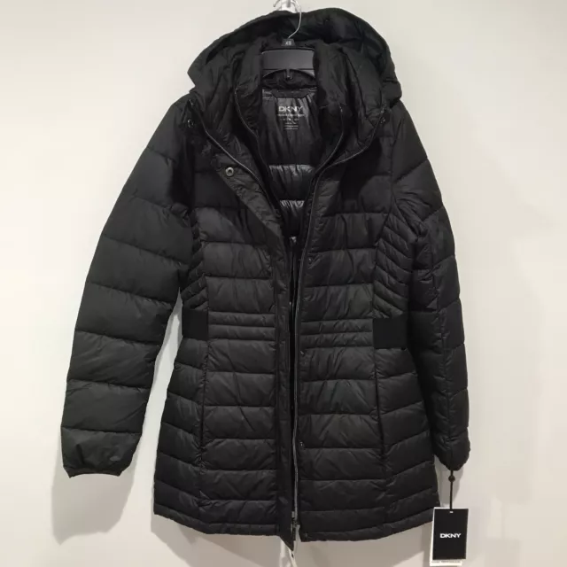 DKNY Hooded Packable Puffer Coat Black Size XS - NWT