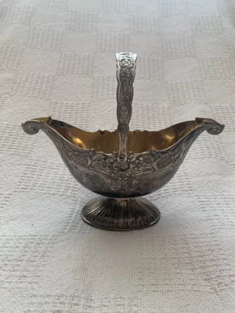 Vintage Ornate Silver Plated Basket