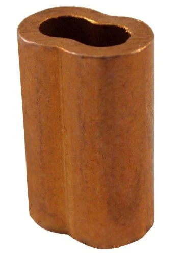 Loos Cableware Sl21.5 Plain Copper Duplex Oval Crimping Sleeve Set For 3/64" Dia