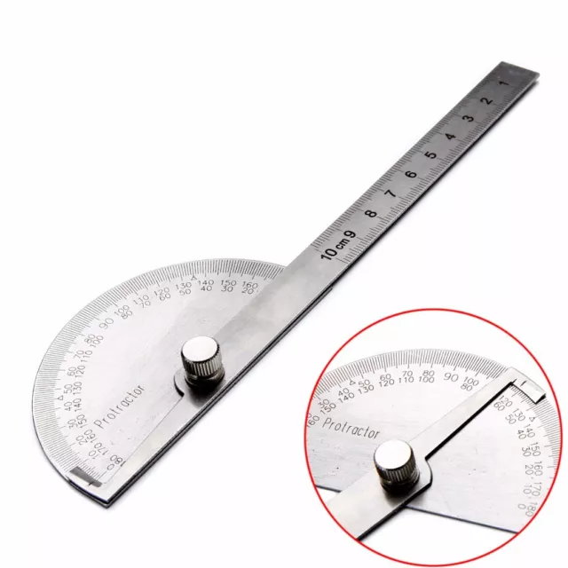 180° Degree Stainles Steel Protractor Angle Finder Arm Measuring Ruler Tool Kit