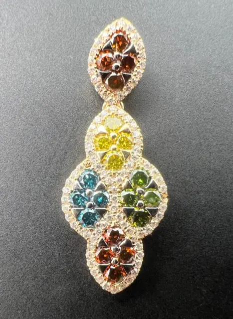 Le Vian 14K Yg Yellow Gold .99Tcw Mixberry Multi-Color Diamond Pendant