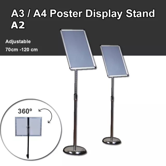 A2 A3 A4 Floor Poster Display Stand Foyer Pedestal Holder Sign Menu Snap Frame S