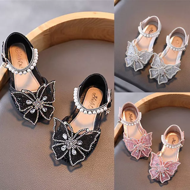 Bowknot Leather Shoes Baby Toddler Infant Girls Party Kids Sandals Princess