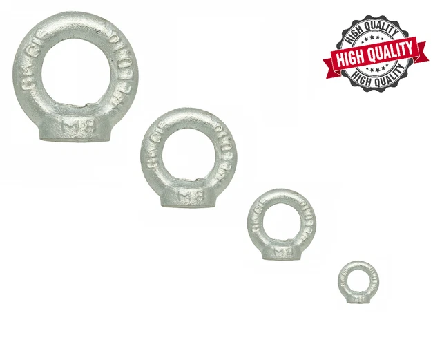 Female Threaded Eye Bolts M6 M8 M10 M12 M16 M20 Galvanized Steel Lifting Eye Nuts – Female Threaded Nut With Eye For Lifting & Rigging Galvanised Steel Eye Nuts - Foto 5