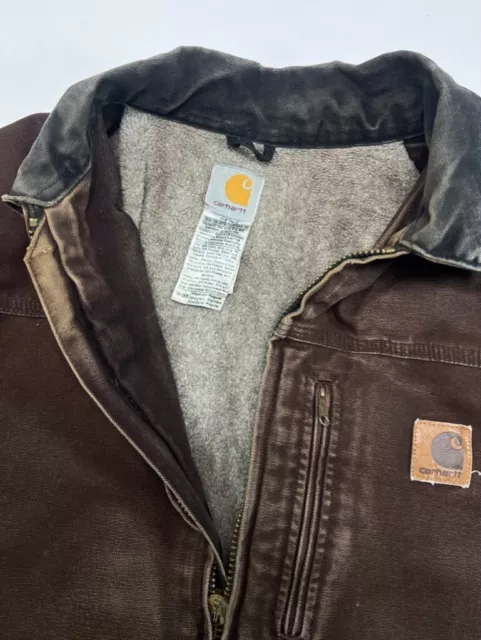 VINTAGE 90S CARHARTT Canvas Sherpa Lined Workwear Arctic Jacket Size ...
