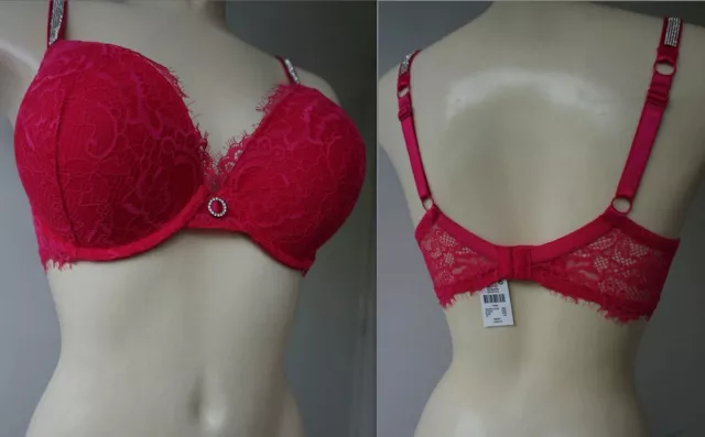 PRIMARK MAXIMISE+2 CUP Sizes Knockout Sexy Show-Stopping Red Lace Long-Line  Bra £16.99 - PicClick UK