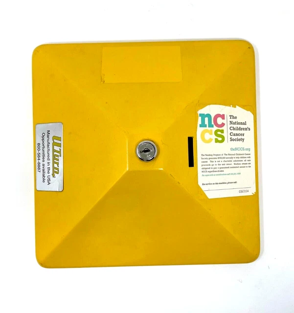 U-turn Candy Machine Lid Bulk Yellow Vending Top Cover Donation Slot w/Lock