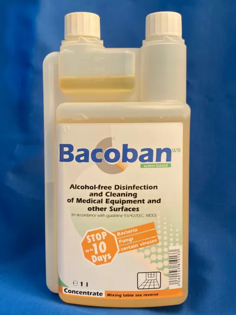 Bacoban WB Disinfectant Cleaner concentrate 1 Litre - 10 day disinfecting effect